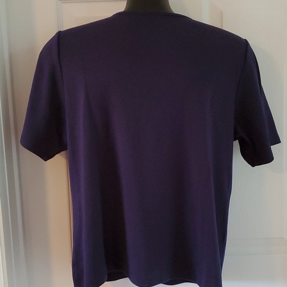 🔥$5 SALE! Allison Daley navy t-shirt sz Large petite - Picture 4 of 8